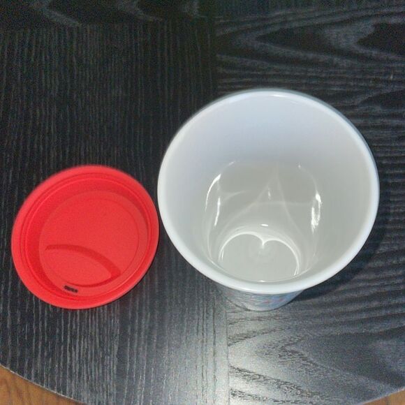 Eccolo Xmas Christmas Ceramic silicone cover hot coffee travel mug thermal - Picture 6 of 7